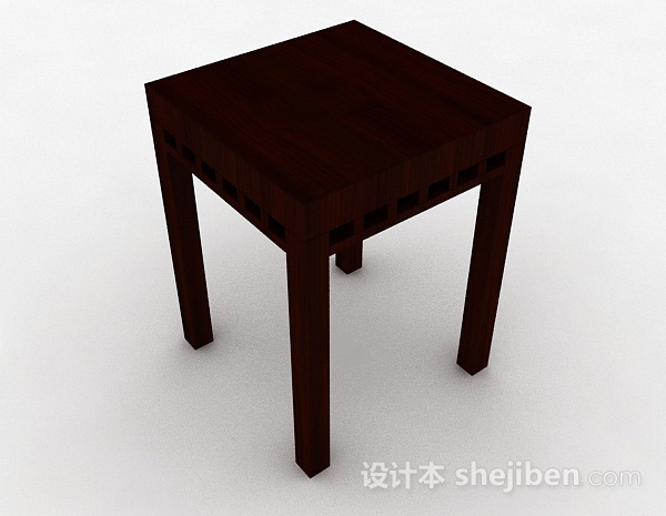 棕色原木花纹花架3d模型下载