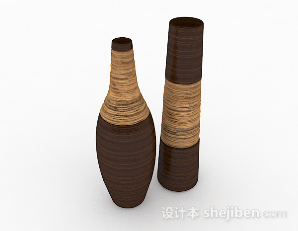 棕色瓷器摆设品3d模型下载