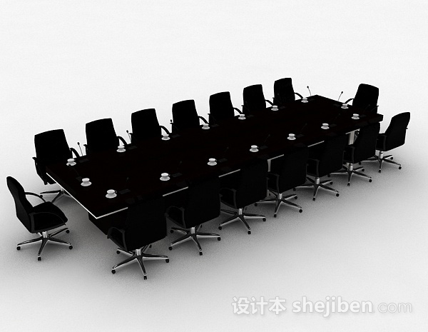 办公会议桌椅3d模型下载