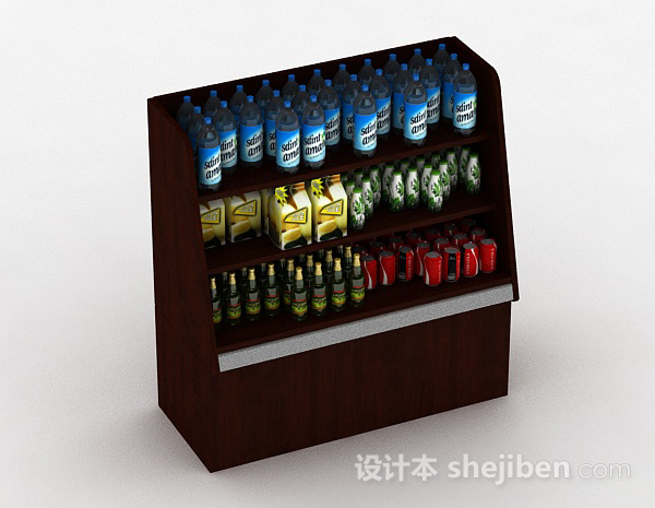 商场饮料展示台3d模型下载