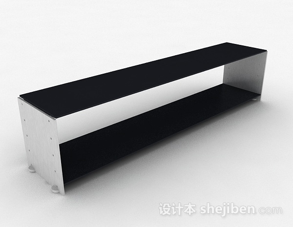 黑色简约鞋柜3d模型下载