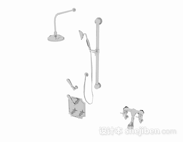 淋浴全套小件3d模型下载