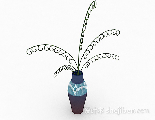 紫色大肚花瓶3d模型下载