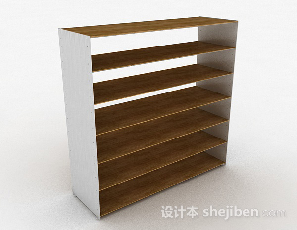 棕色简约鞋柜3d模型下载
