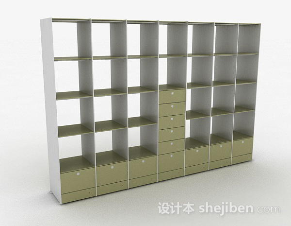 绿色家居墙柜3d模型下载