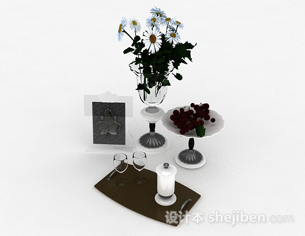 欧式风格组合餐具3d模型下载