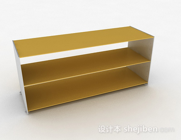 黄色简约鞋柜3d模型下载