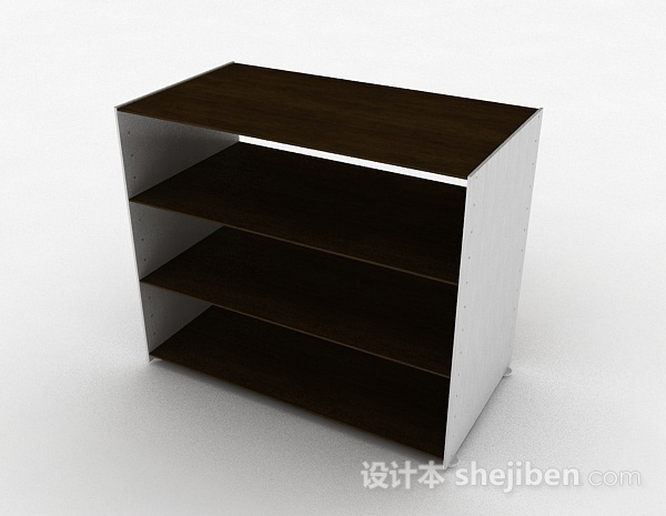 棕色木质简约鞋柜3d模型下载