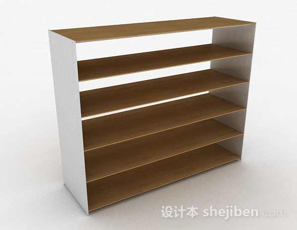 棕色简约多层鞋柜3d模型下载