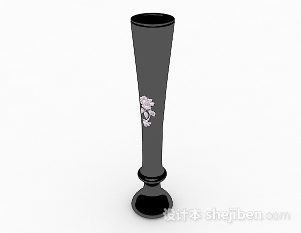 黑色长身瓶子3d模型下载