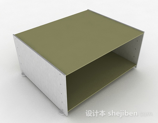 绿色简约鞋柜3d模型下载