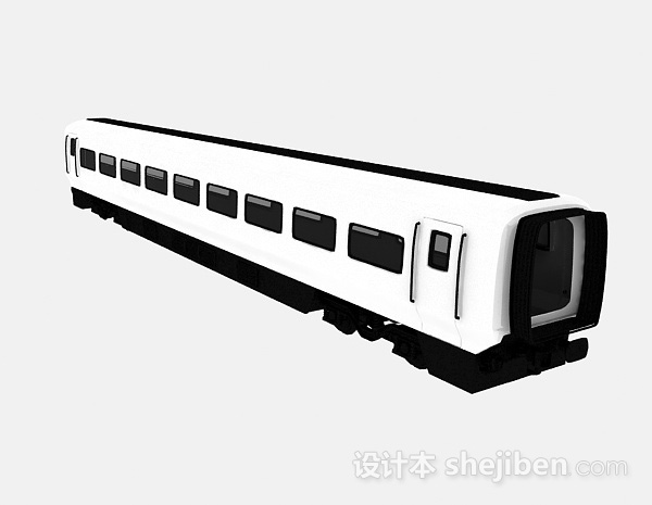 黑白色火车车厢3d模型下载
