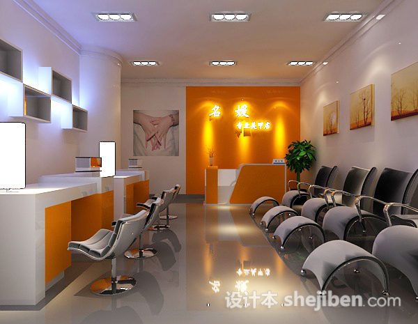 美甲店展厅3d模型下载