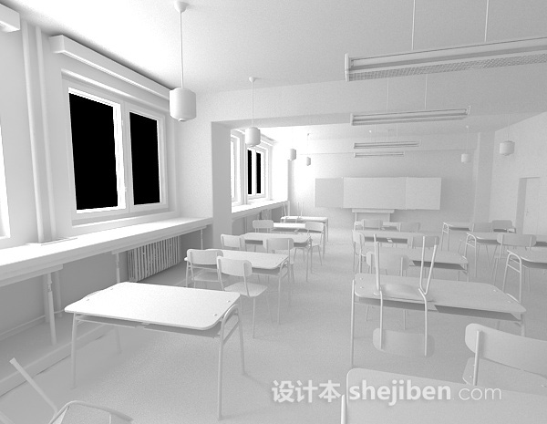 高中教室3d模型下载