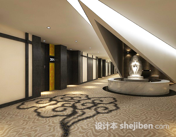 酒店走廊3d模型下载