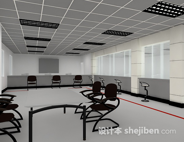 银行营业厅3d模型下载