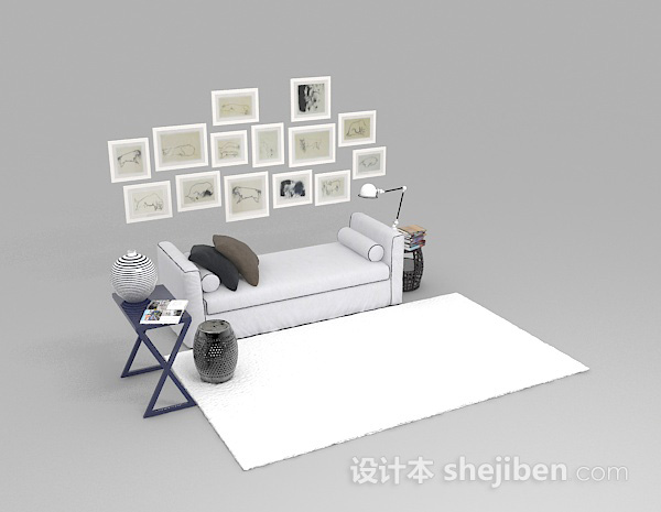 现代简约风格三维3d模型下载