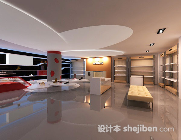 鞋店展厅3d模型下载