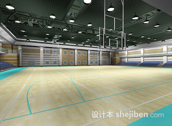 室内篮球馆3d模型下载