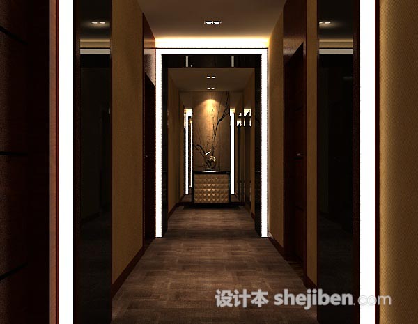 酒店走廊3d模型下载