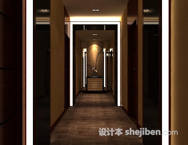 会所走廊3d模型下载