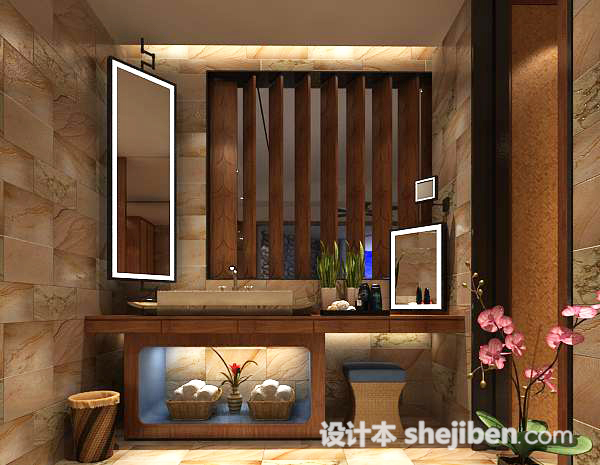 卫生间镜子3d模型下载