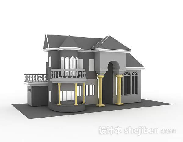 叠拼式别墅3d模型下载