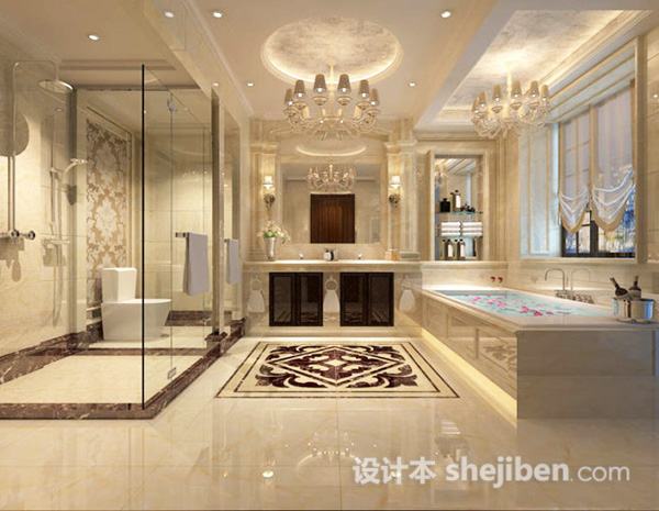 欧式卫生间吊灯3d模型下载