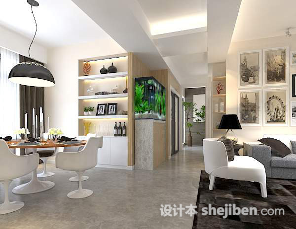欧式餐厅吊灯3d模型下载