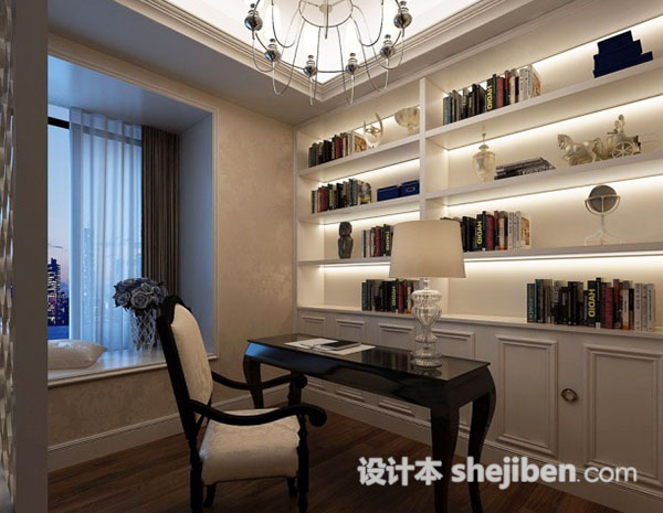 书房吊顶3d模型下载