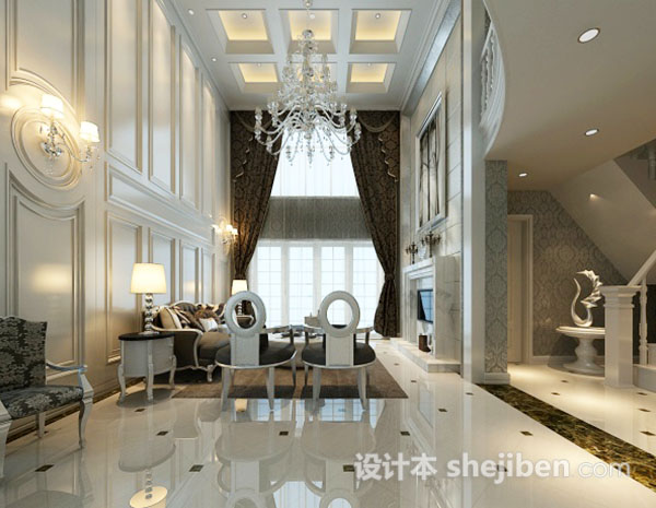 欧式吊灯3d模型下载