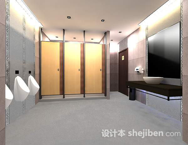 公共洗手间3d模型下载