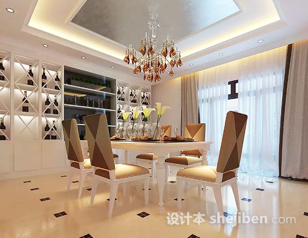 家居餐厅3d模型下载