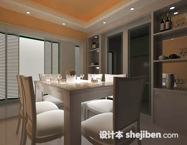 欧式餐厅3d模型下载