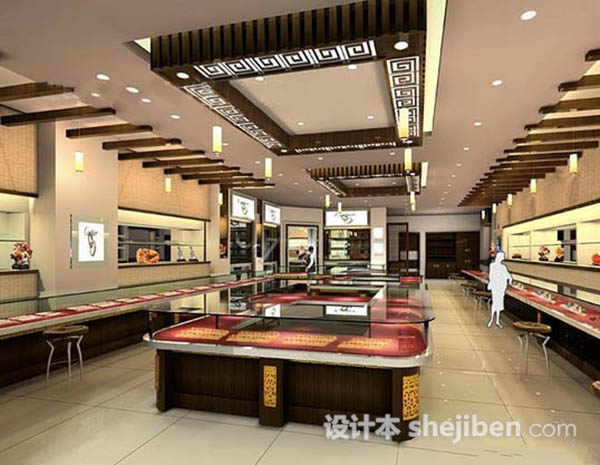 中式珠宝店3d模型下载