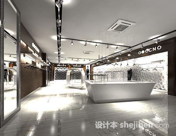 商场服装衣服柜专卖店店面3d模型下载