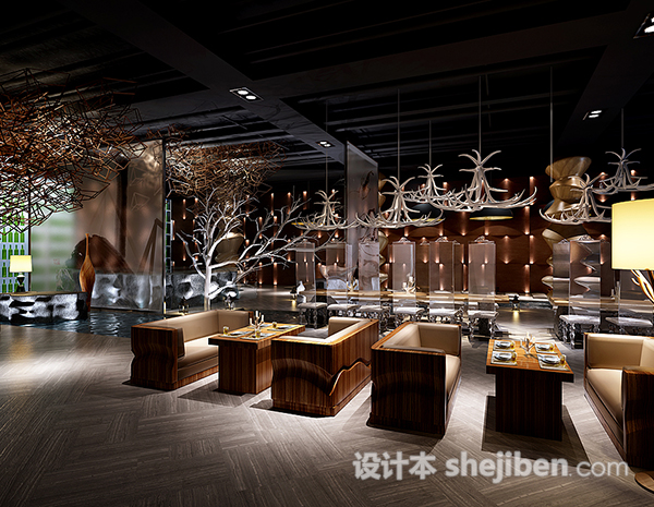 欧式卡座餐桌3d模型下载