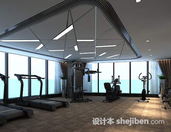 健身房整体3d模型下载