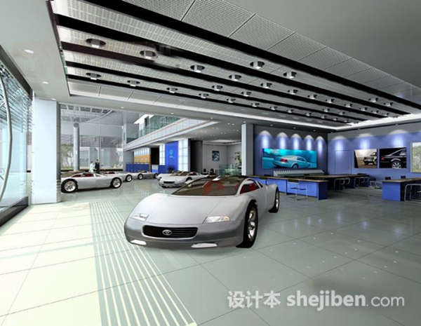 汽车展厅3d模型下载