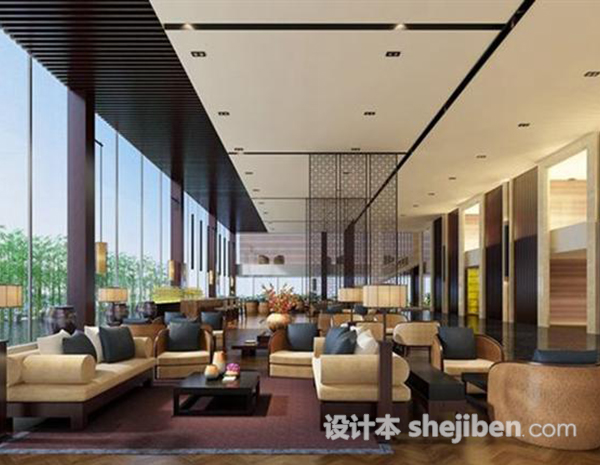 机场客厅max免费3d模型下载