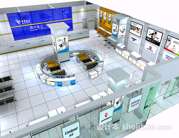 中国电信展厅3d模型下载