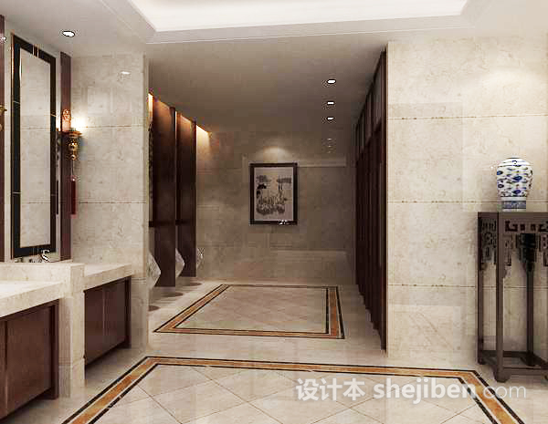 公共卫生间3d模型下载