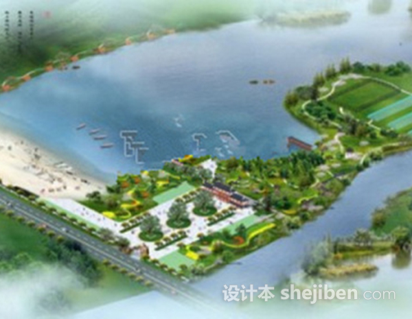 景观湖3d模型下载
