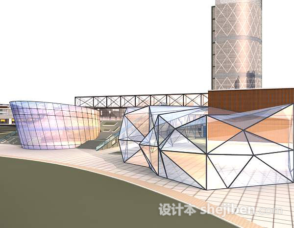 玻璃房3d模型下载