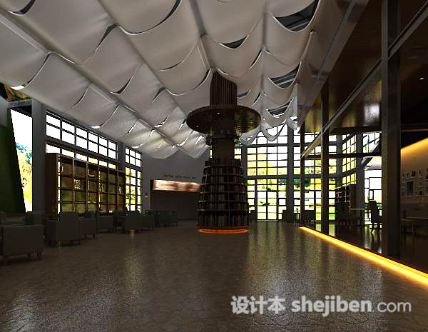阅览室3d模型下载