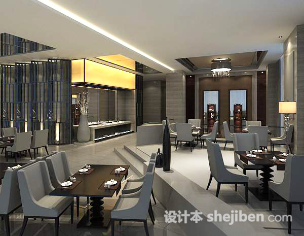 餐饮空间3d模型下载