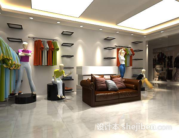 服装店场景3d模型下载