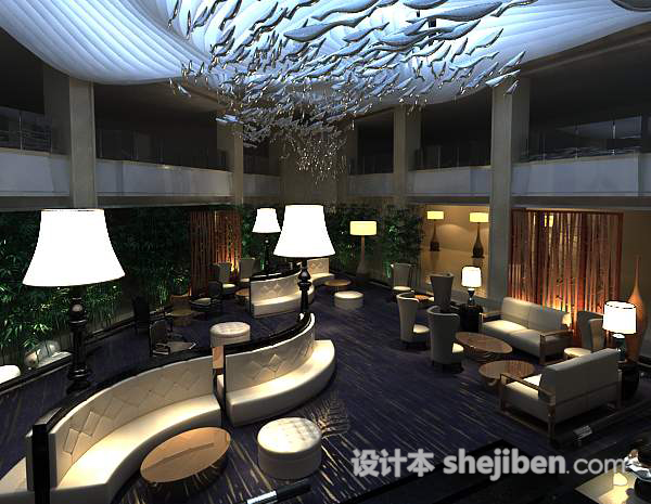 咖啡厅3d模型下载