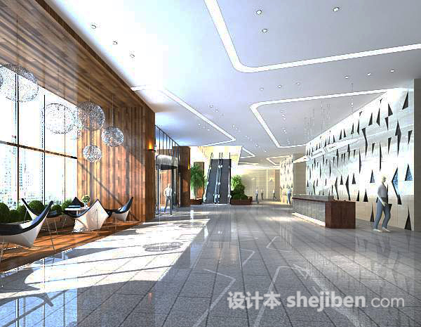 工装大堂前台3d模型下载
