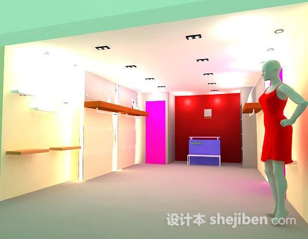 商场服装柜店3d模型下载